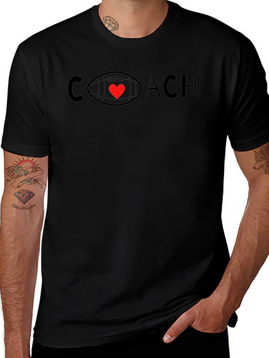Coach Football Heart T-Shirt