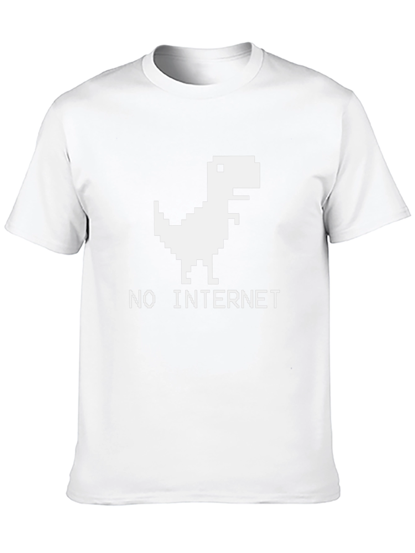 Pixel Dinosaur No Internet Graphic T-Shirt