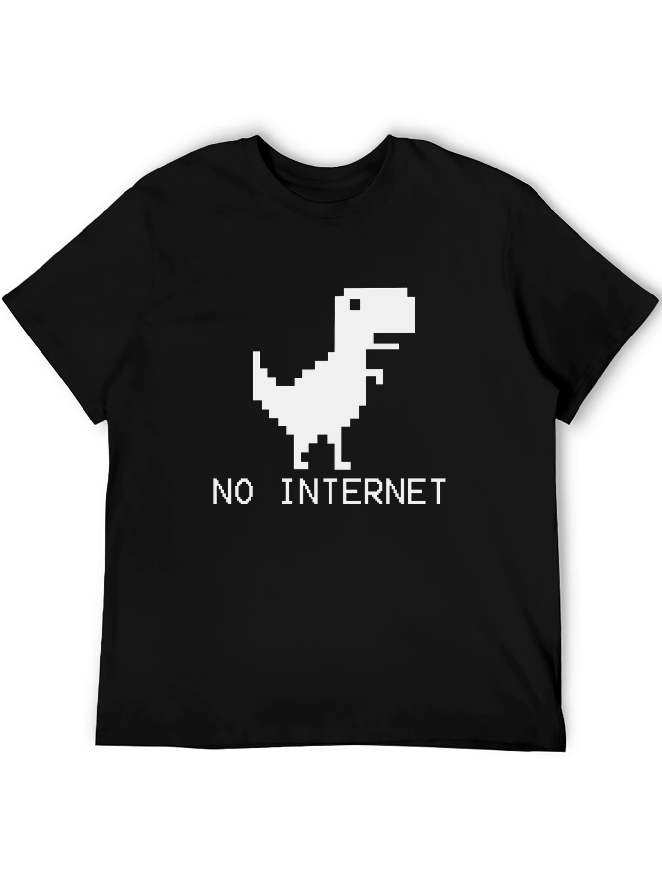 Pixel Dinosaur No Internet Graphic T-Shirt