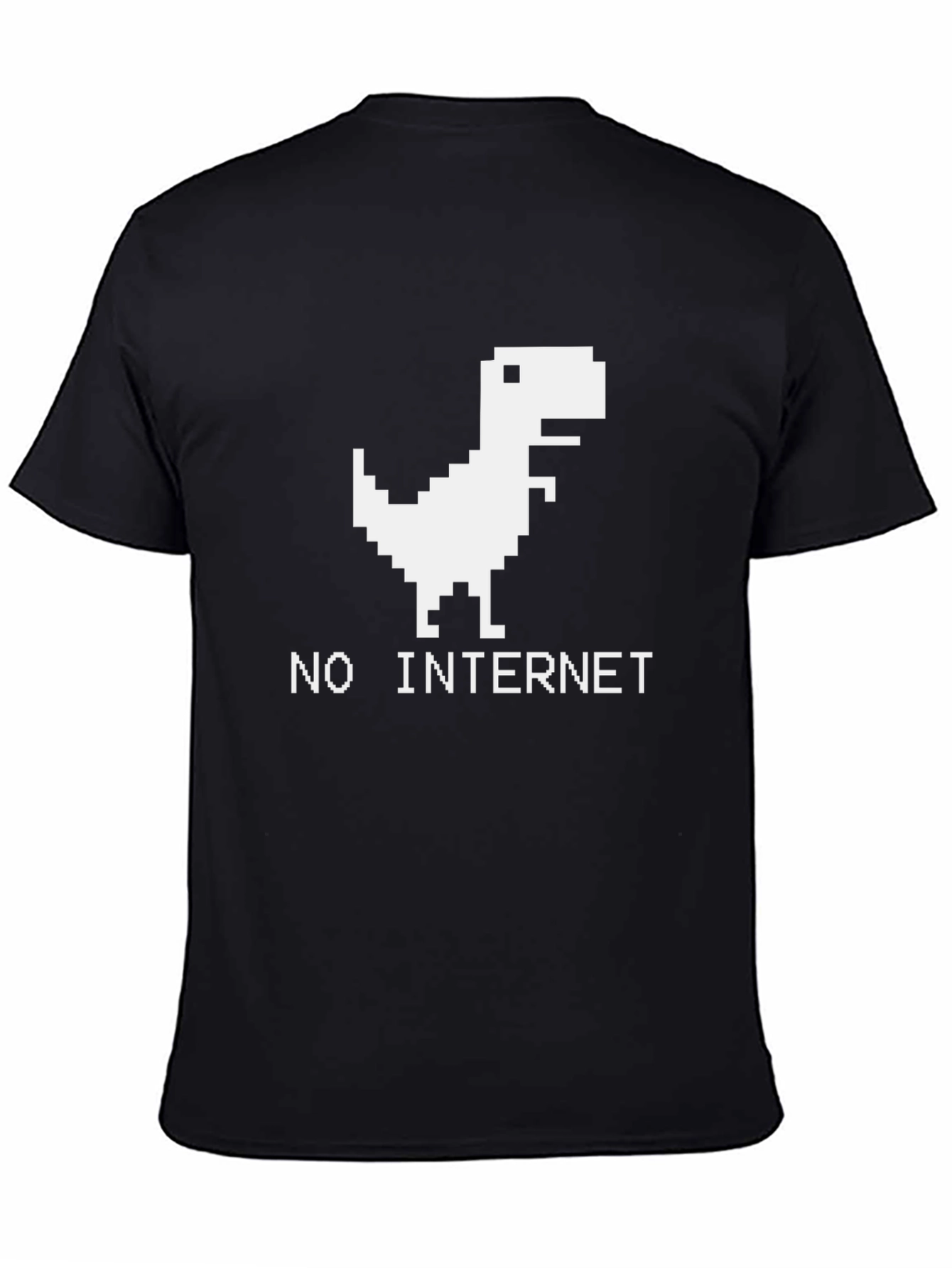 Pixel Dinosaur No Internet Graphic T-Shirt