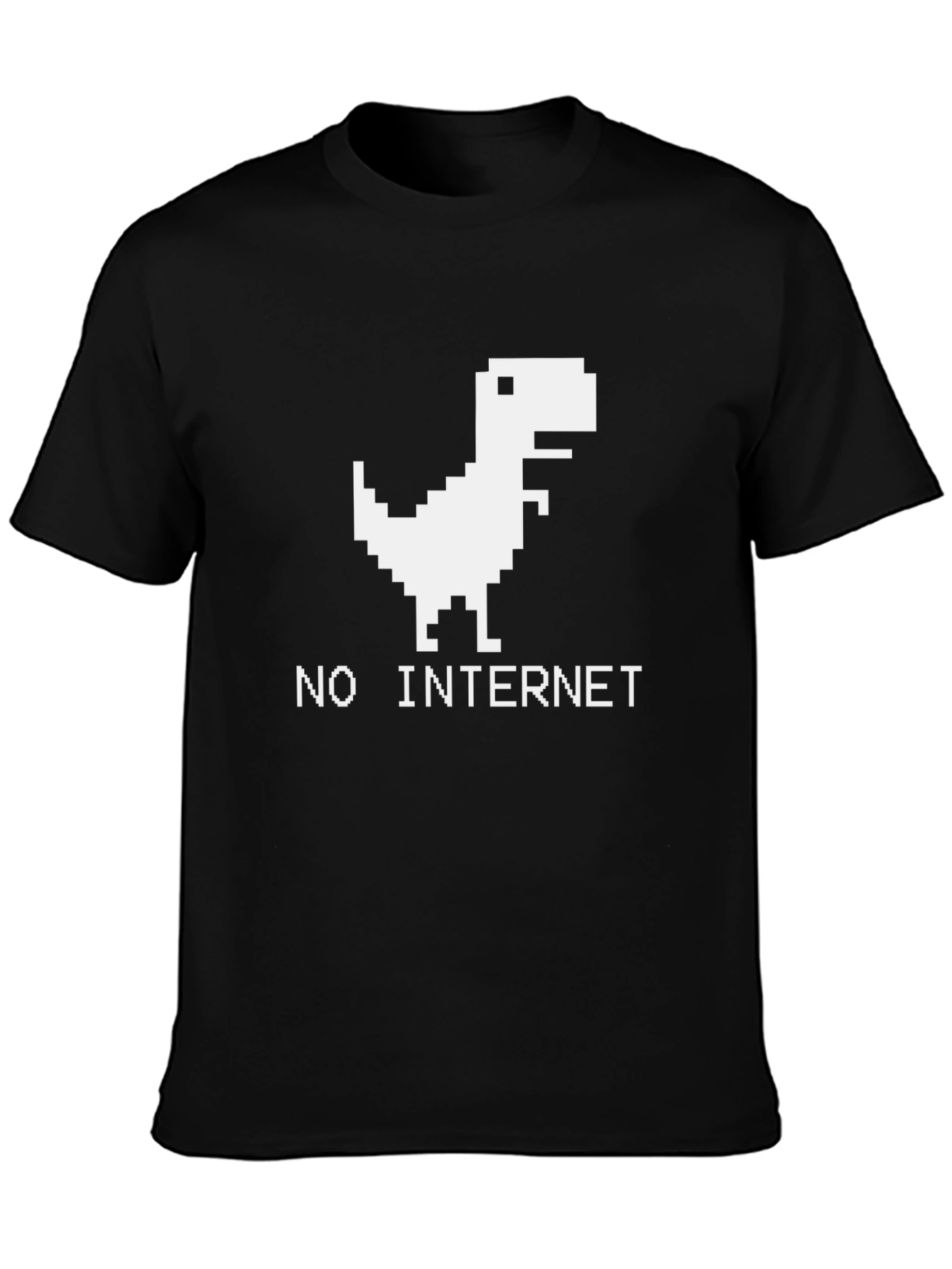 Pixel Dinosaur No Internet Graphic T-Shirt