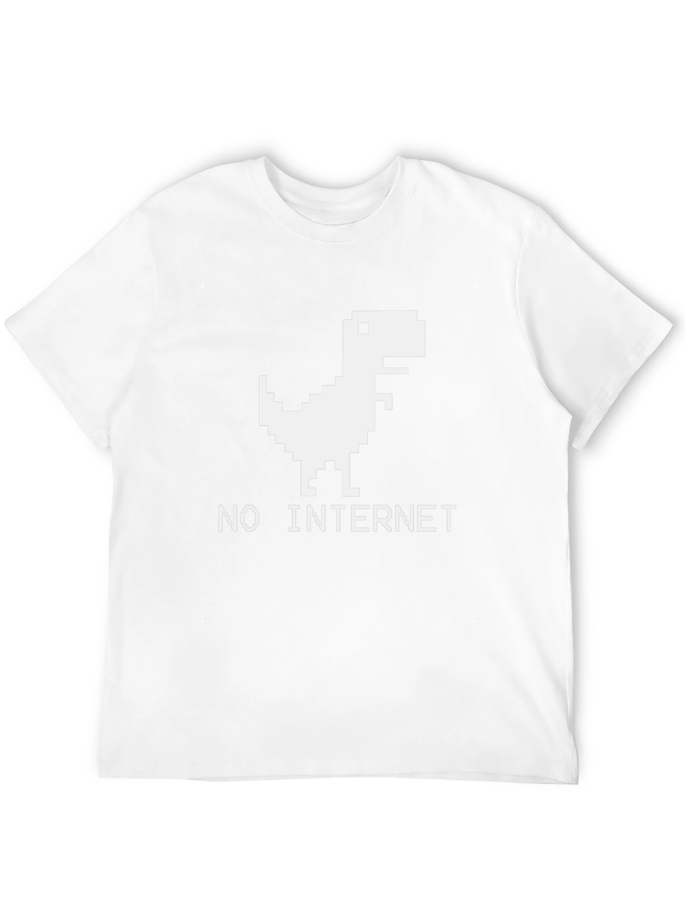 Pixel Dinosaur No Internet Graphic T-Shirt