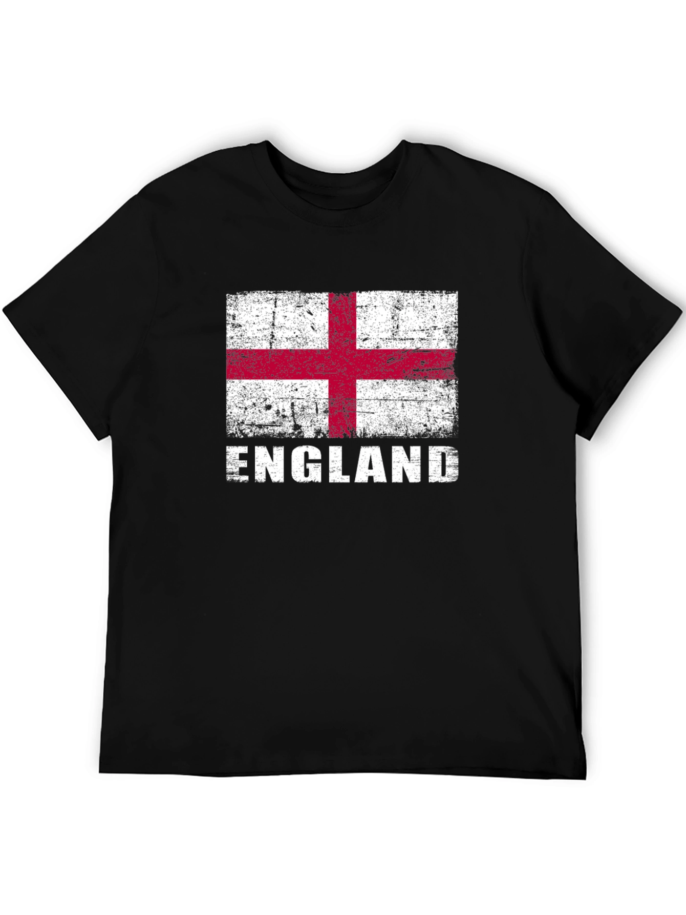 England Flag Graphic T-Shirt - Distressed Look