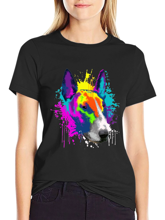 Colorful Dog Graphic Tee - Mens Black T-Shirt