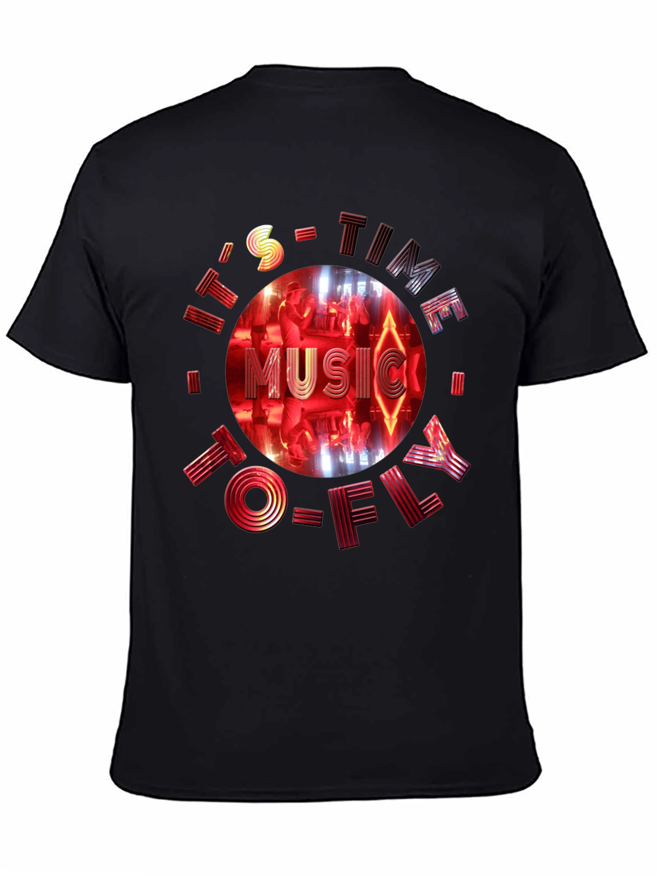 Its Time To Fly Music Black Graphic Tee