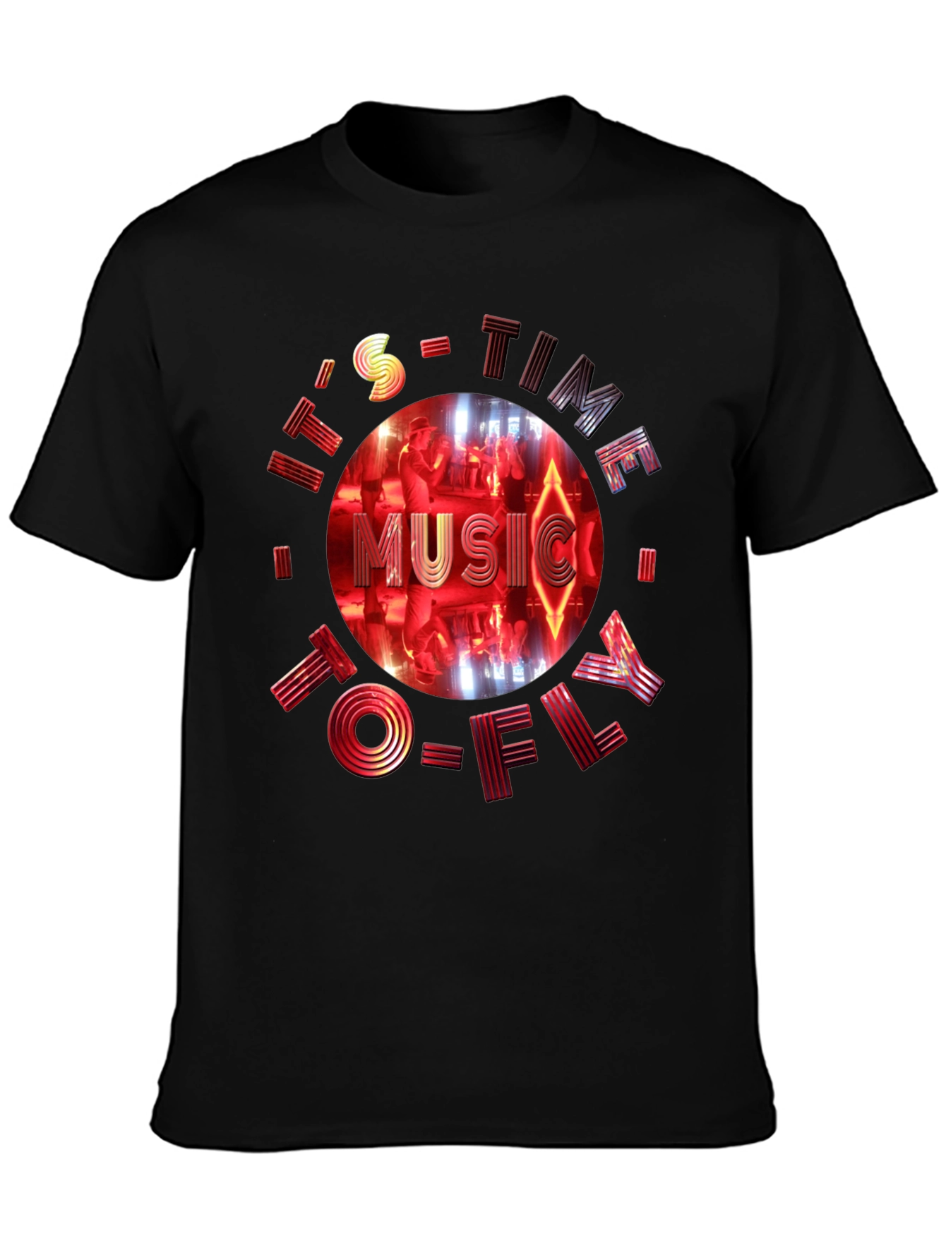 Its Time To Fly Music Black Graphic Tee
