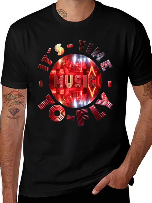 Its Time To Fly Music Black Graphic Tee