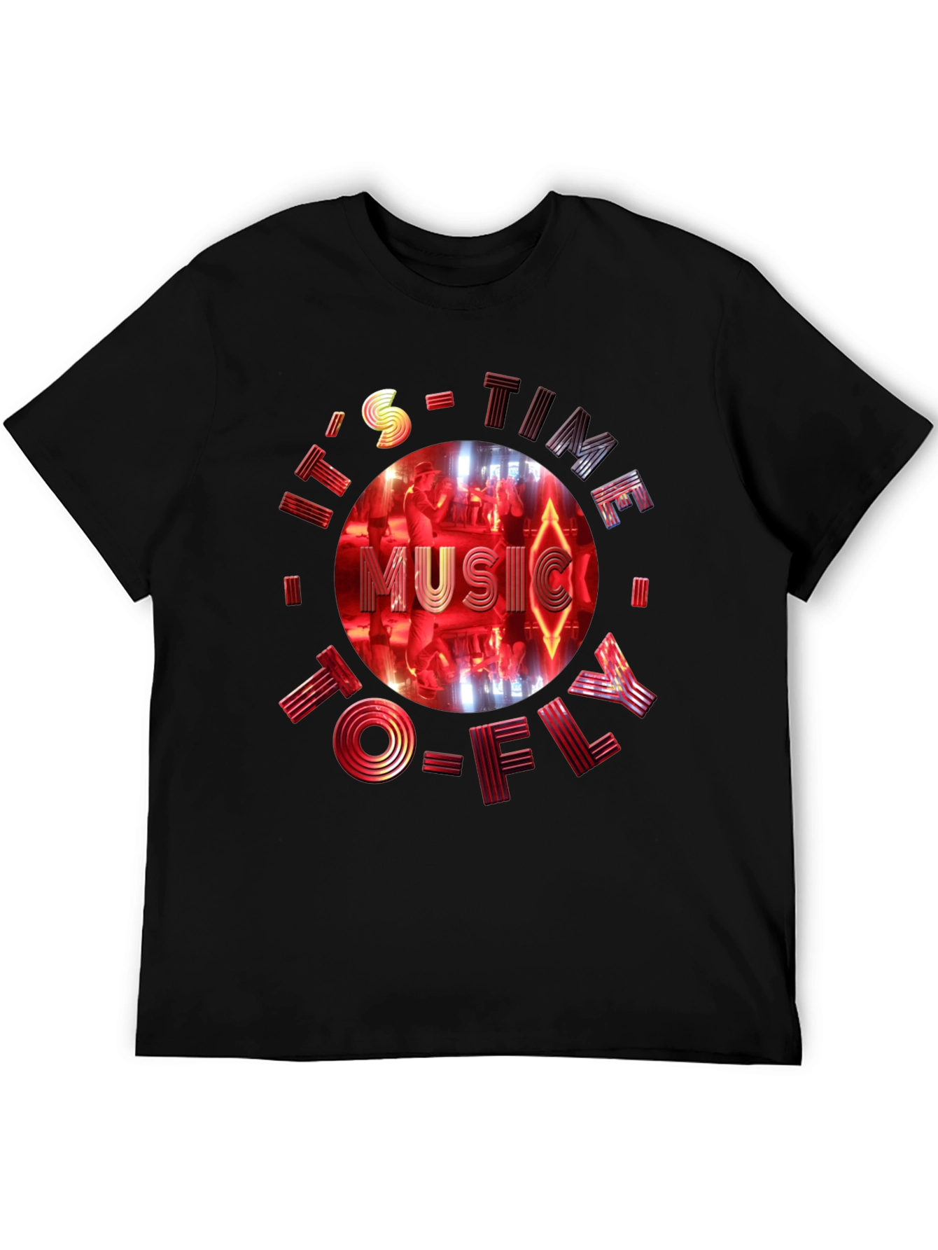 Its Time To Fly Music Black Graphic Tee