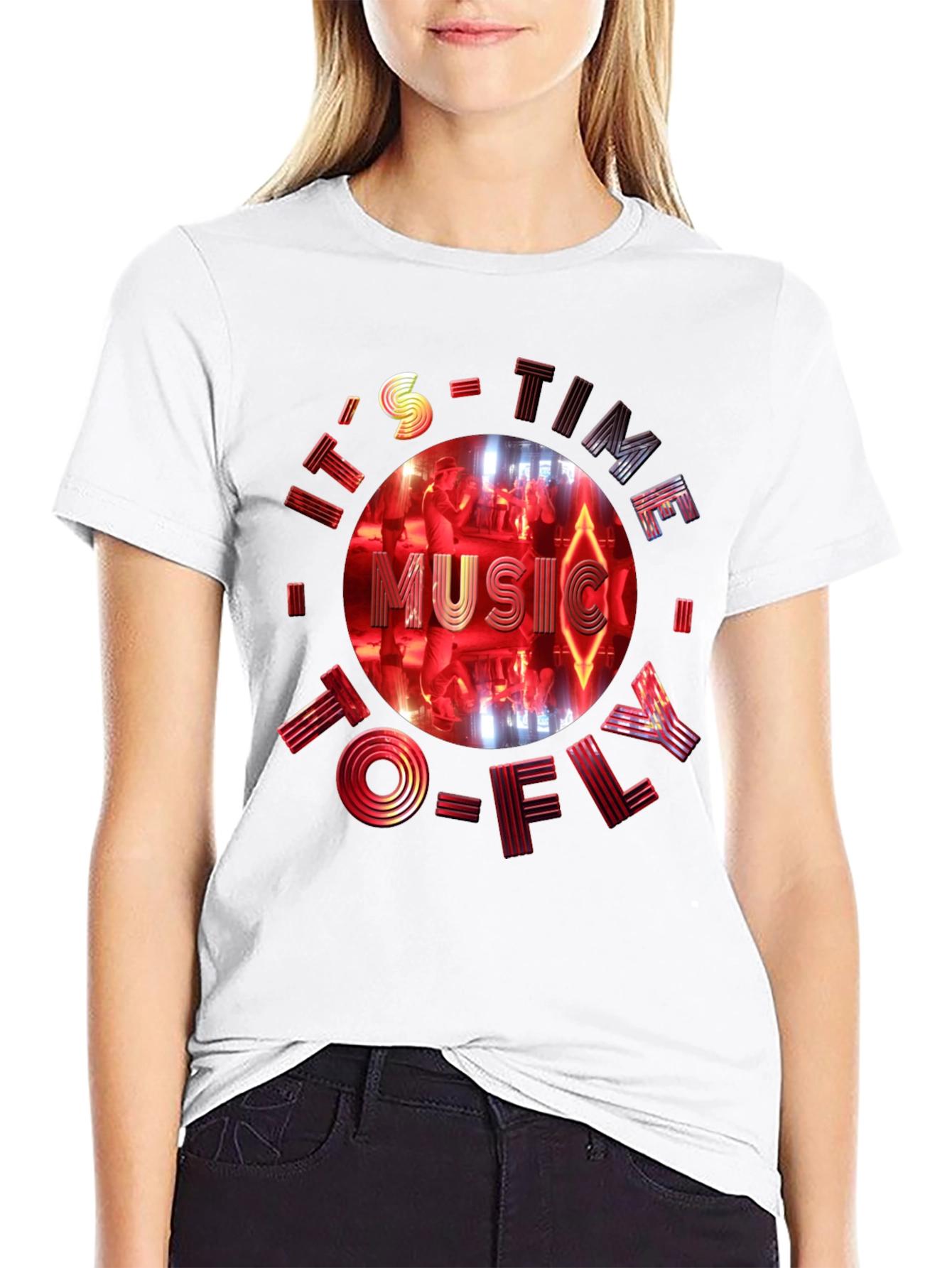 Its Time To Fly Music Black Graphic Tee