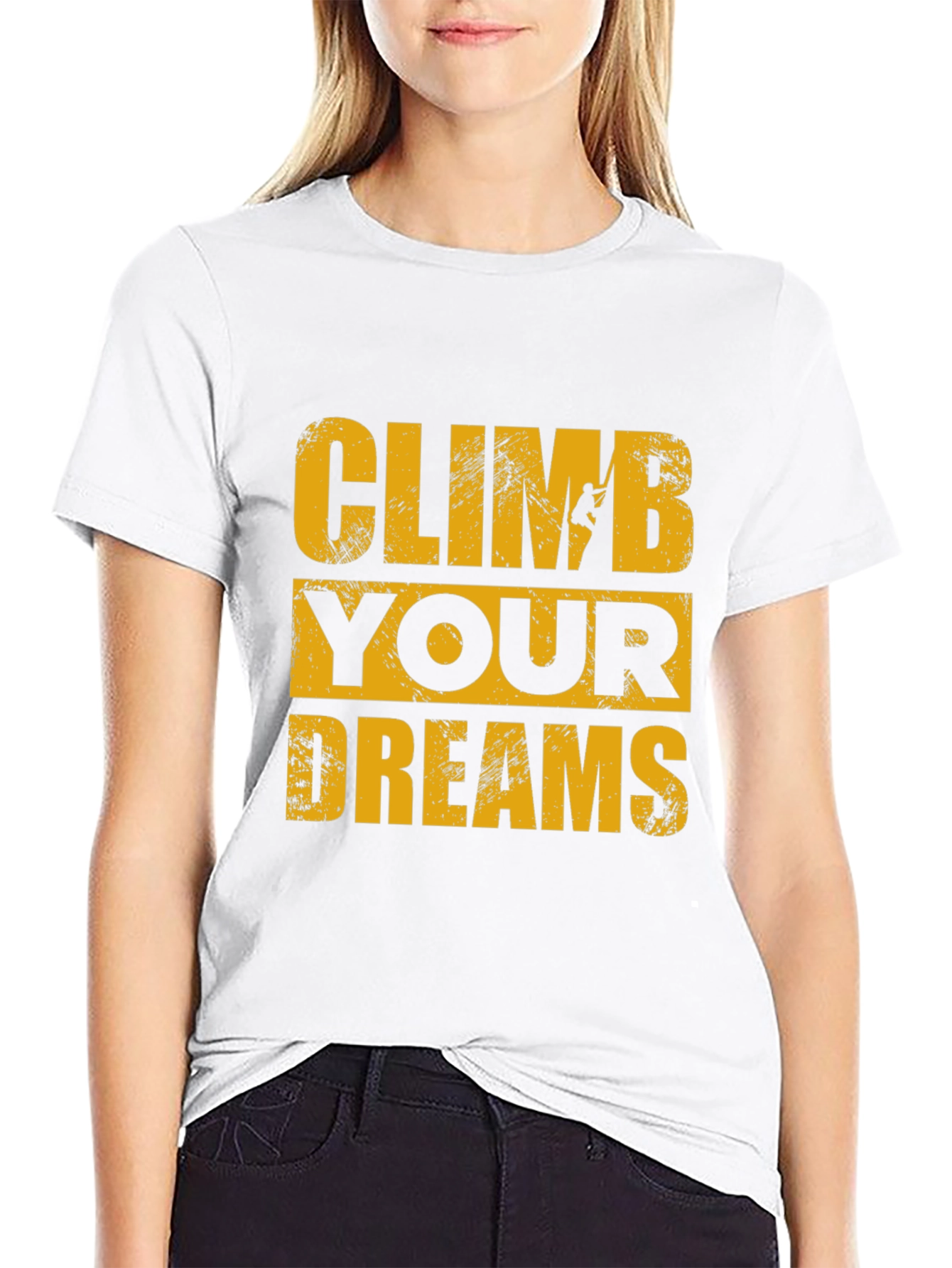 Climb Your Dreams Black Graphic T-Shirt