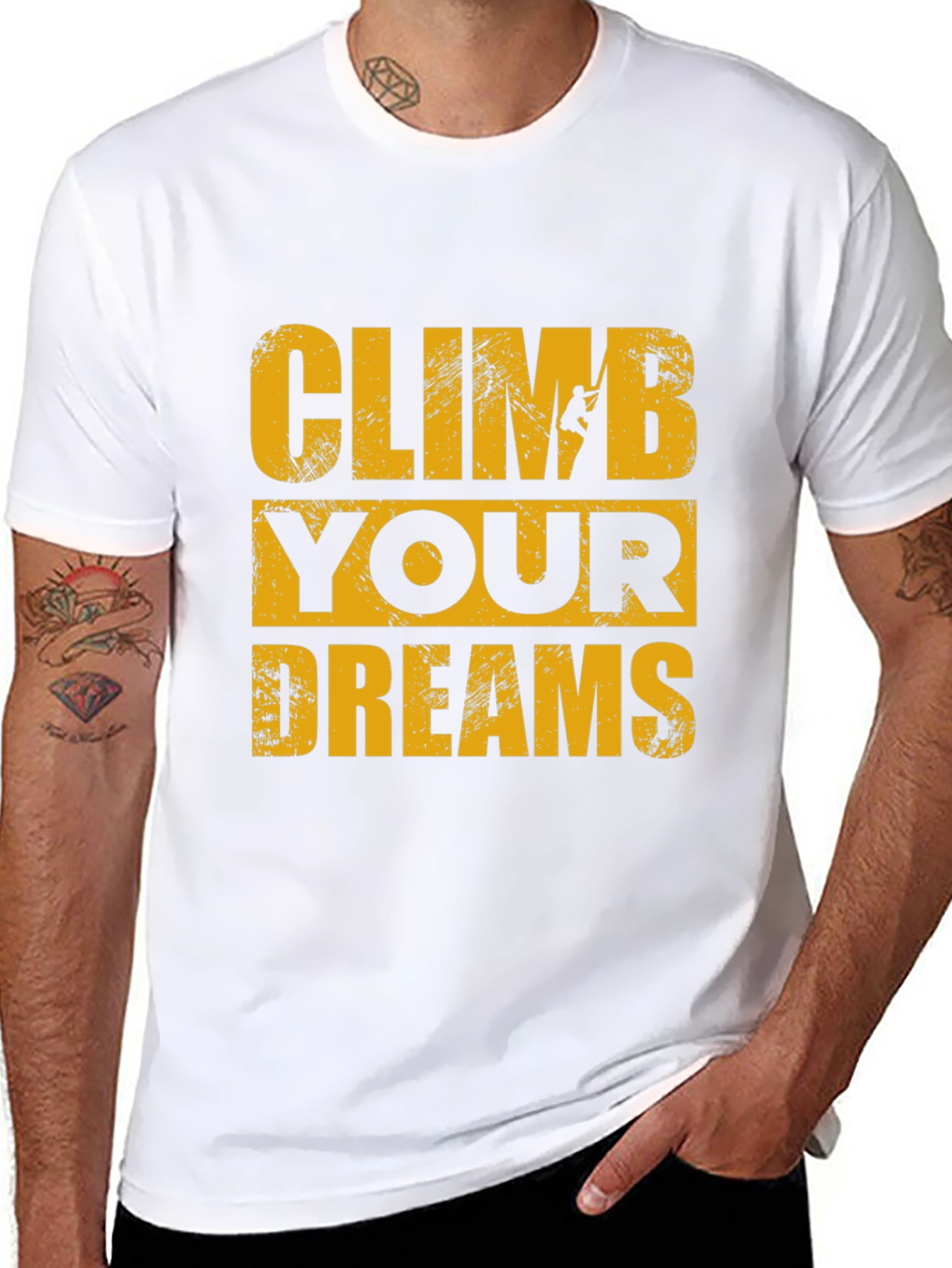 Climb Your Dreams Black Graphic T-Shirt