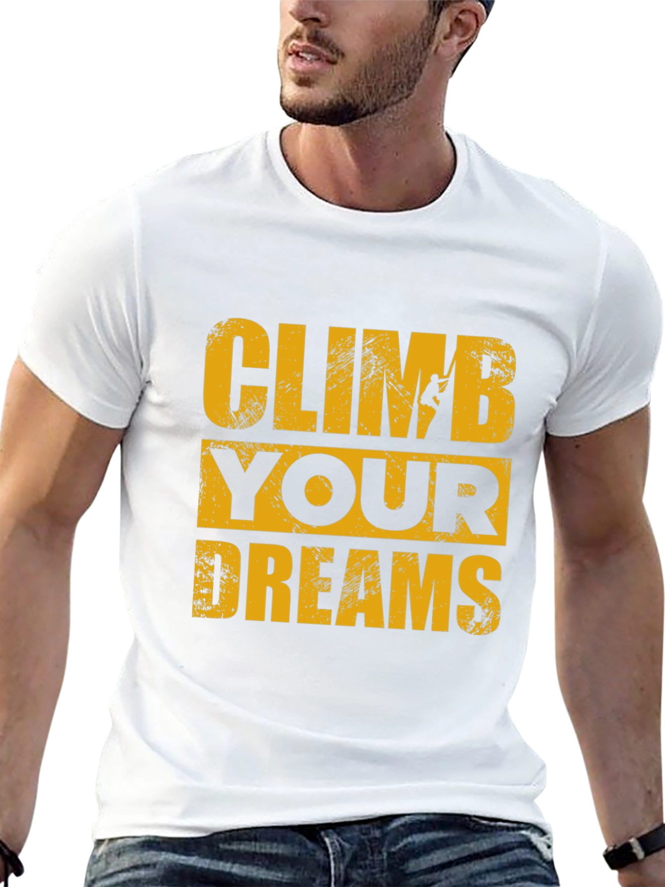 Climb Your Dreams Black Graphic T-Shirt