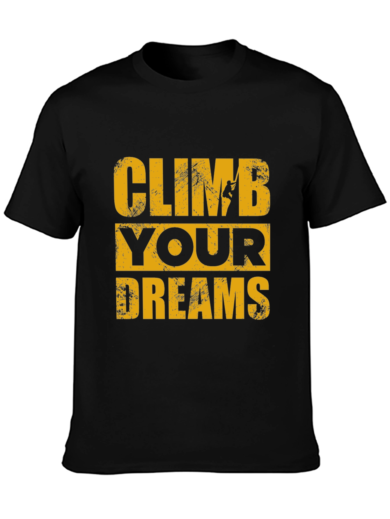 Climb Your Dreams Black Graphic T-Shirt