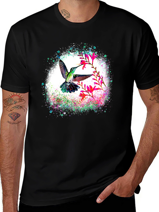Hummingbird Floral T-Shirt - Nature Lovers Tee