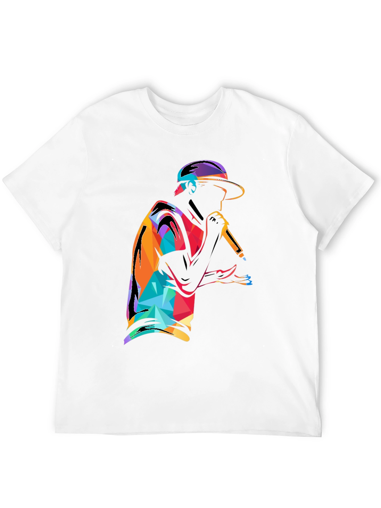 Abstract Rapper Graphic T-Shirt - Black