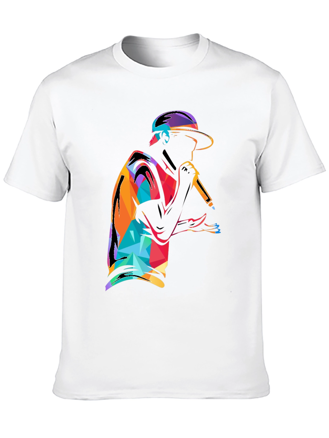 Abstract Rapper Graphic T-Shirt - Black