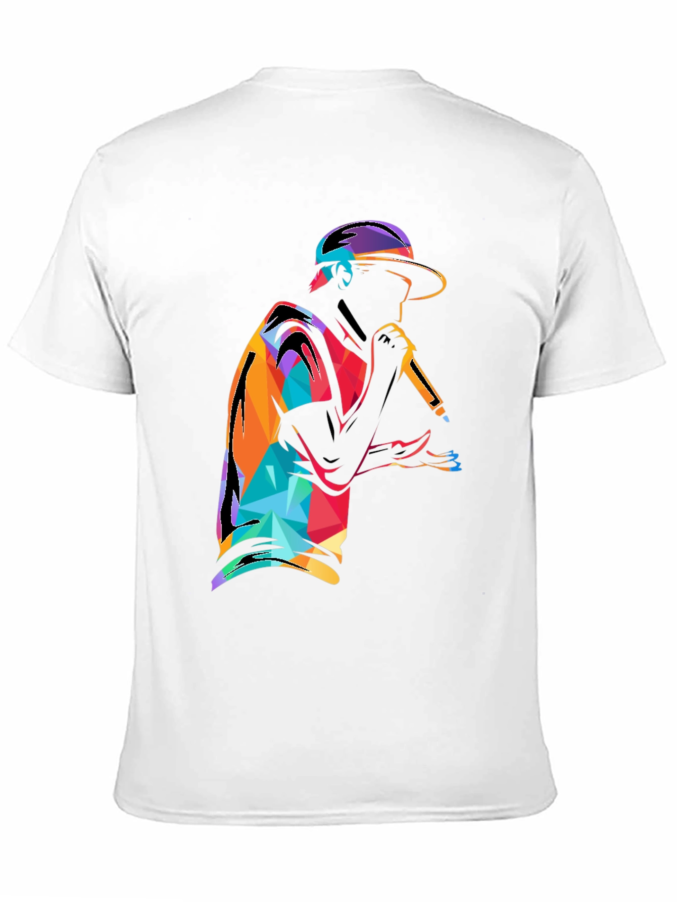 Abstract Rapper Graphic T-Shirt - Black