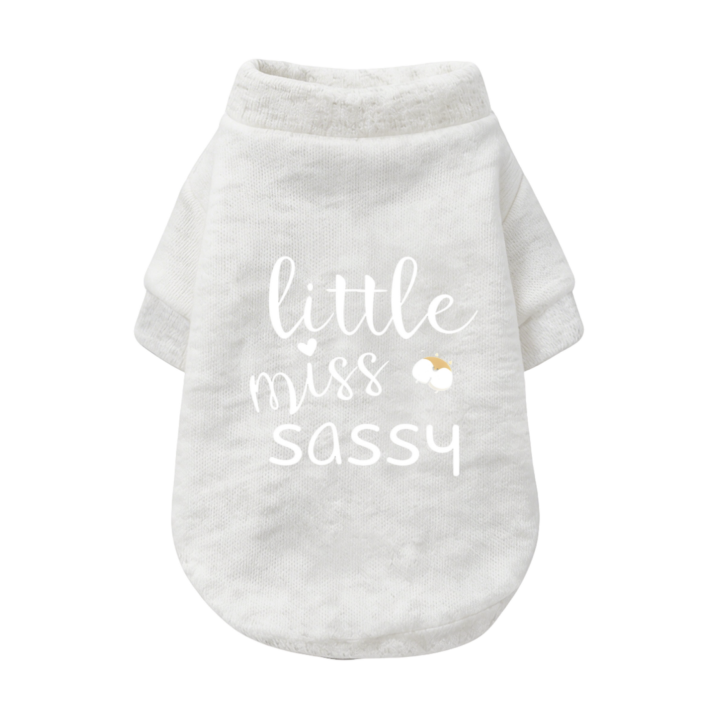 Little Miss Sassy Cute Booty Print Girl Dog Cardigan Sweater
