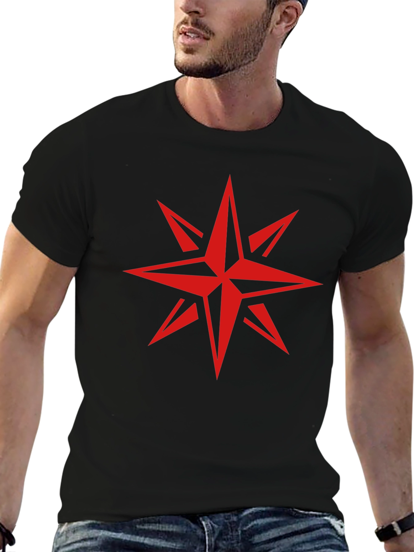 Red Star Compass Black T-Shirt