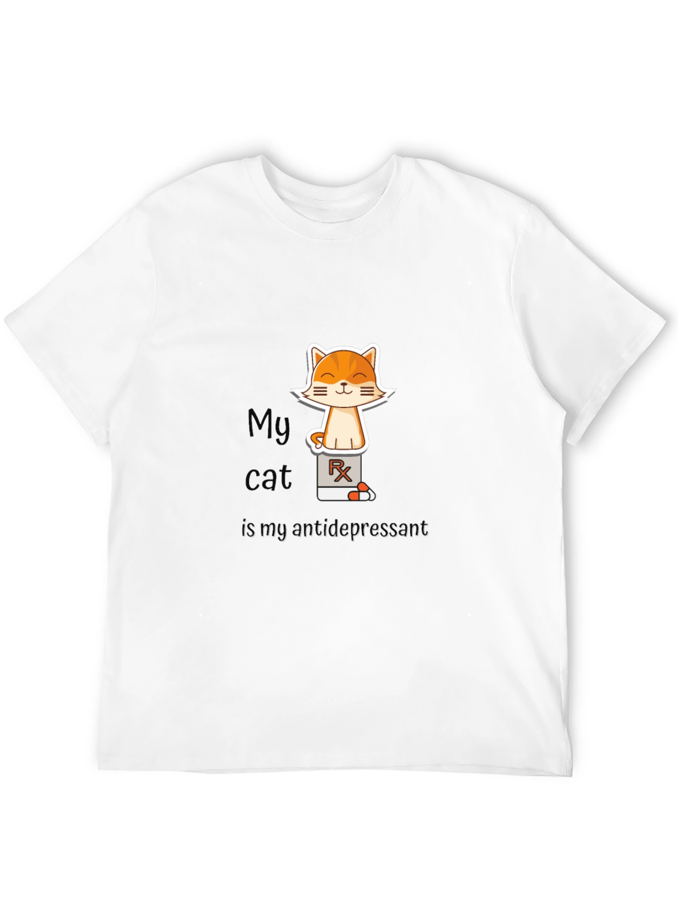 My Cat is My Antidepressant Black T-Shirt