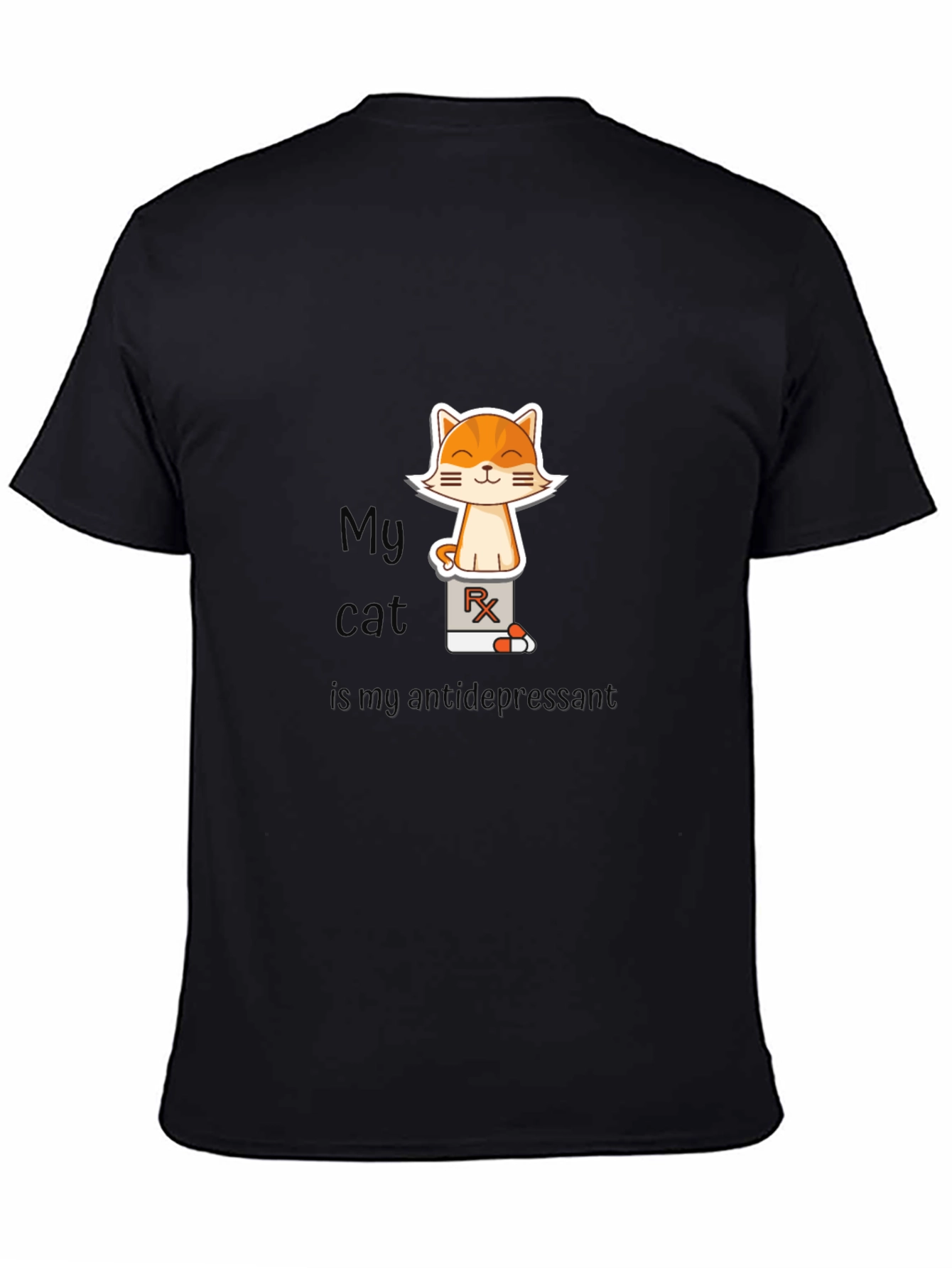 My Cat is My Antidepressant Black T-Shirt