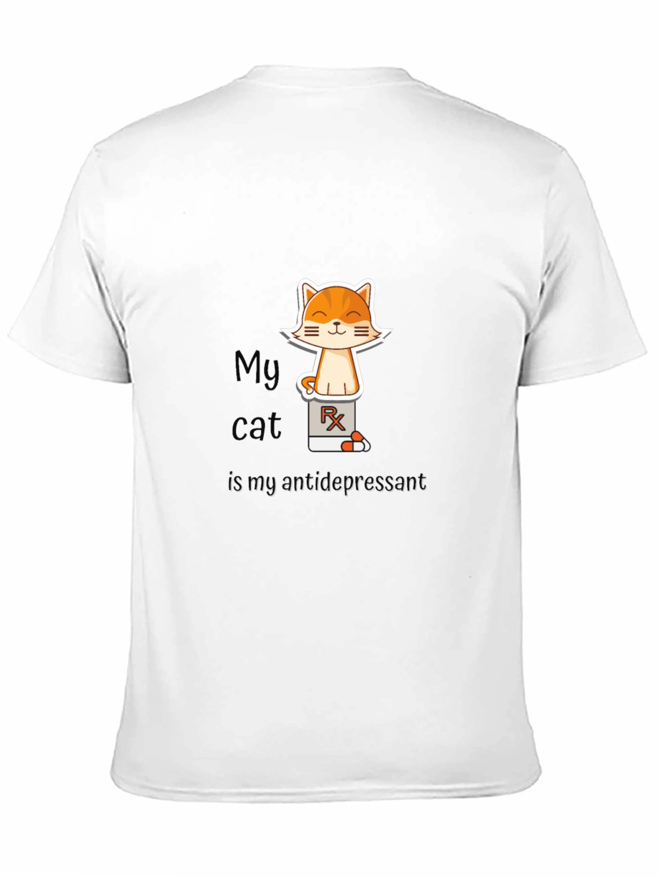 My Cat is My Antidepressant Black T-Shirt