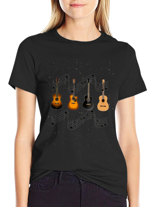 Guitar Music Notes Black Tee