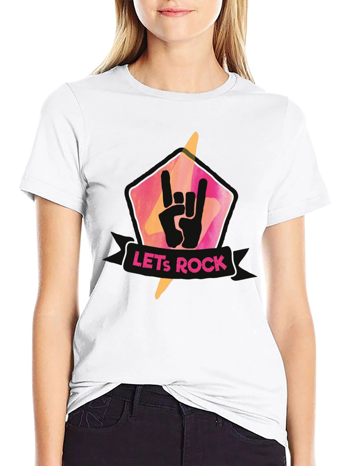 Lets Rock Graphic T-Shirt - Black