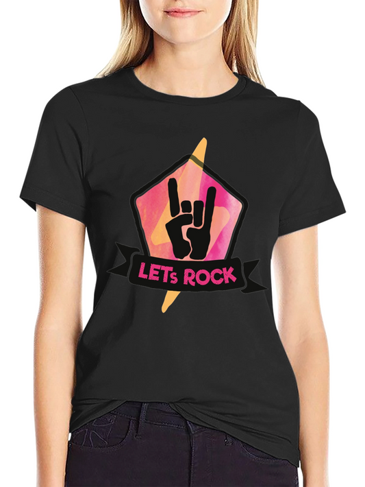Lets Rock Graphic T-Shirt - Black