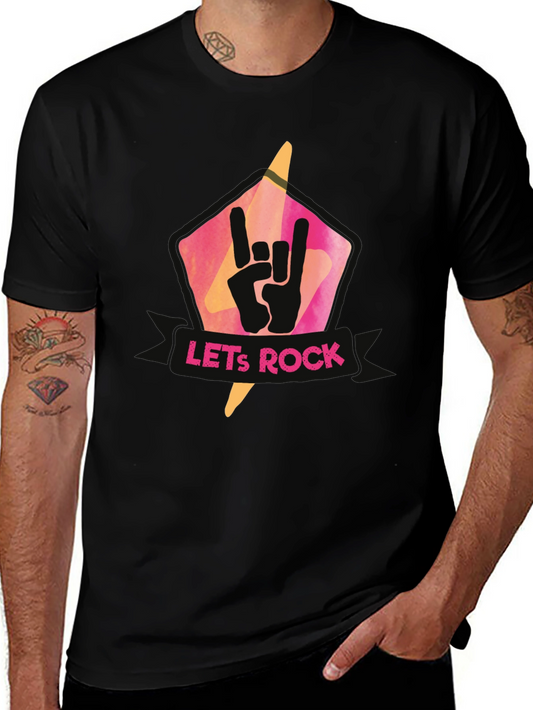 Lets Rock Graphic T-Shirt - Black