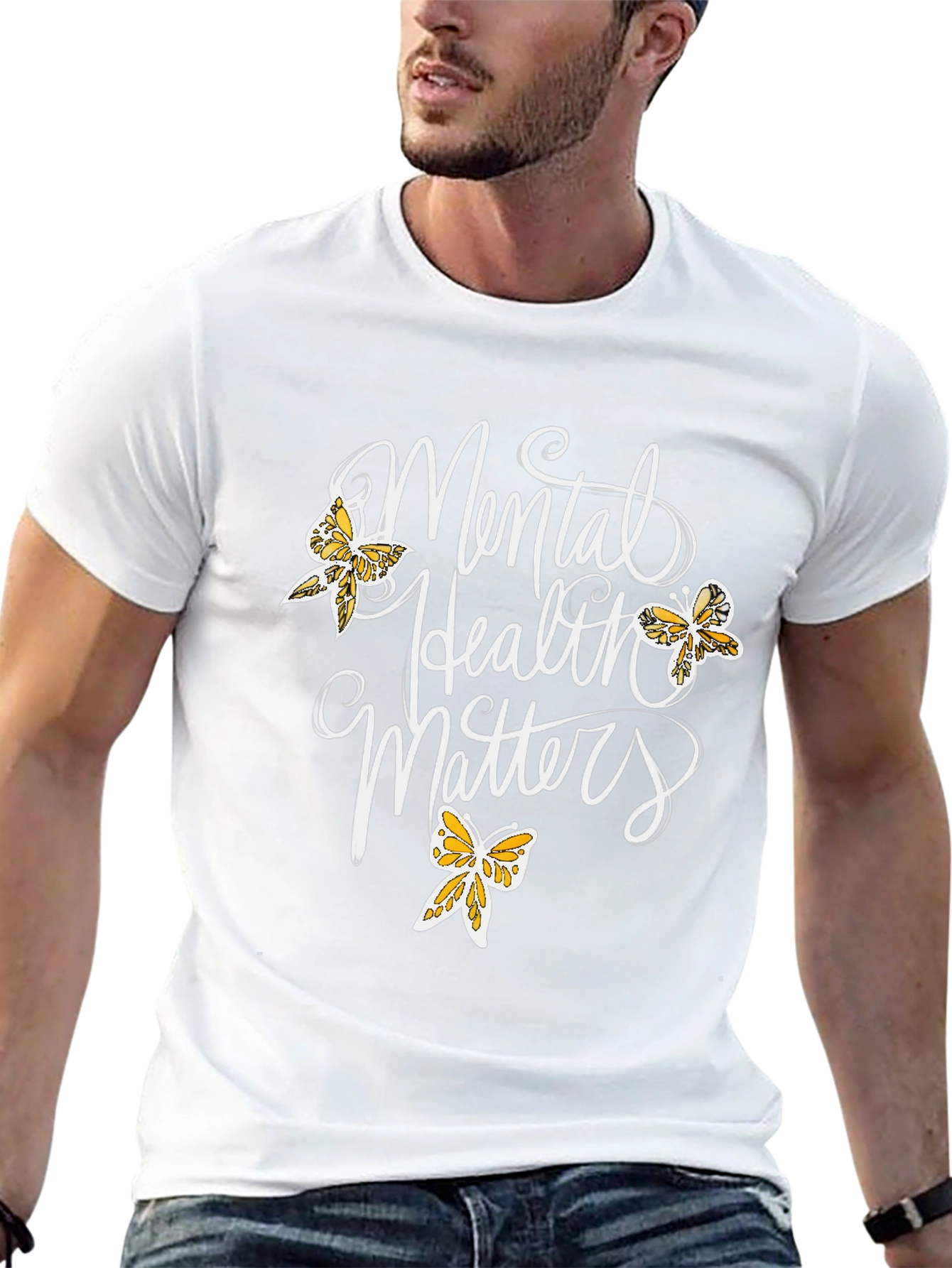 Mental Health Matters T-Shirt Butterfly Design