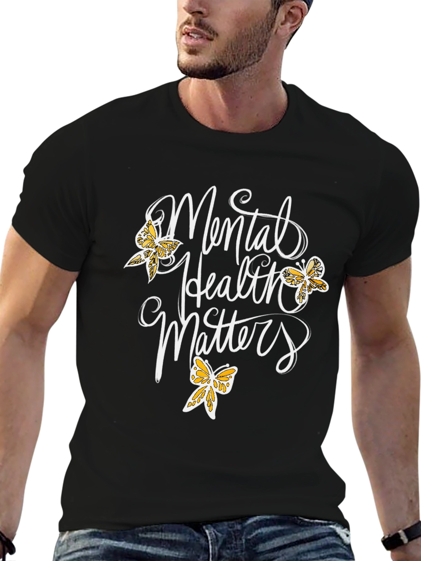 Mental Health Matters T-Shirt Butterfly Design