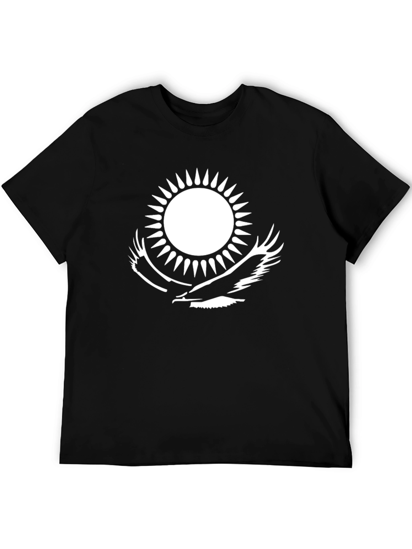 Kazakhstan Flag Graphic T-Shirt - Black