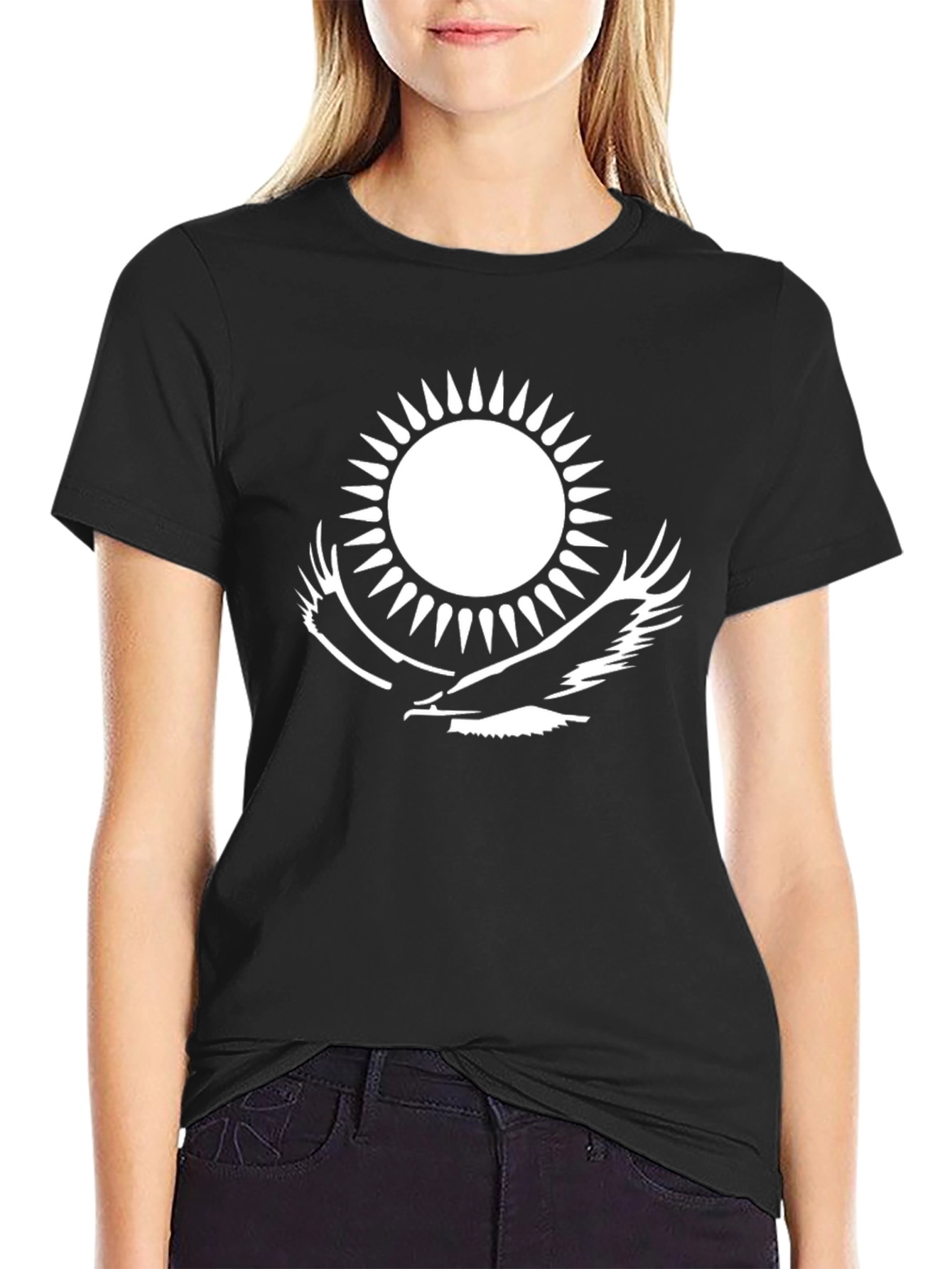 Kazakhstan Flag Graphic T-Shirt - Black