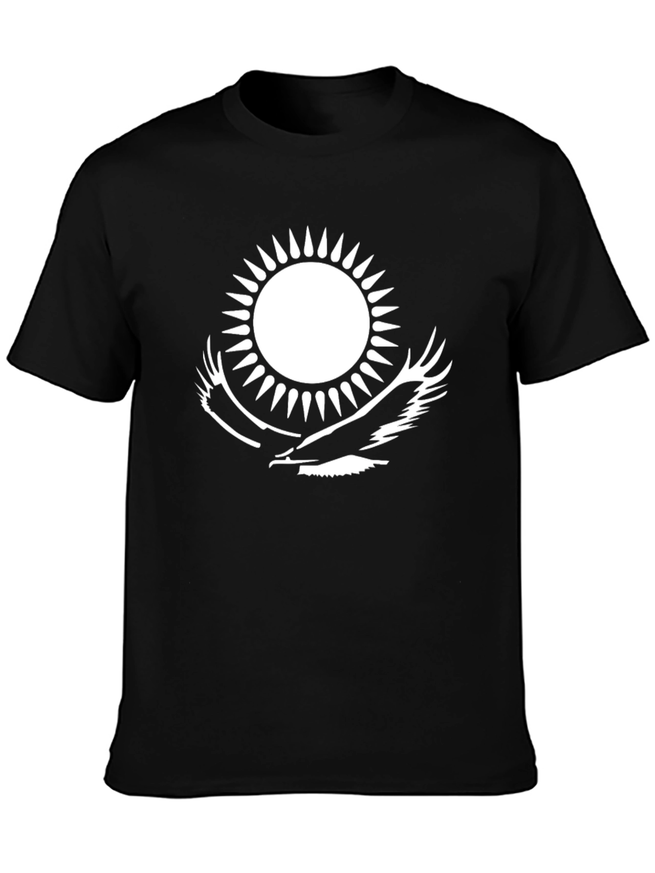 Kazakhstan Flag Graphic T-Shirt - Black