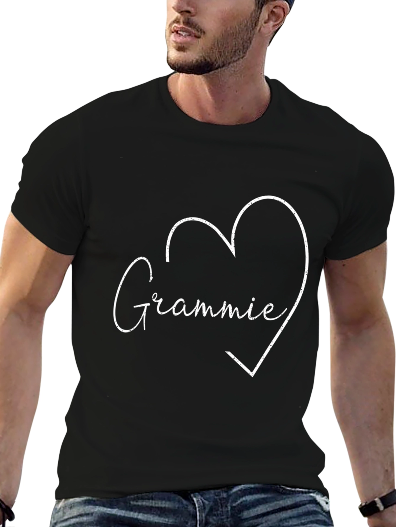Grammie Heart Graphic Tee - Black T-Shirt