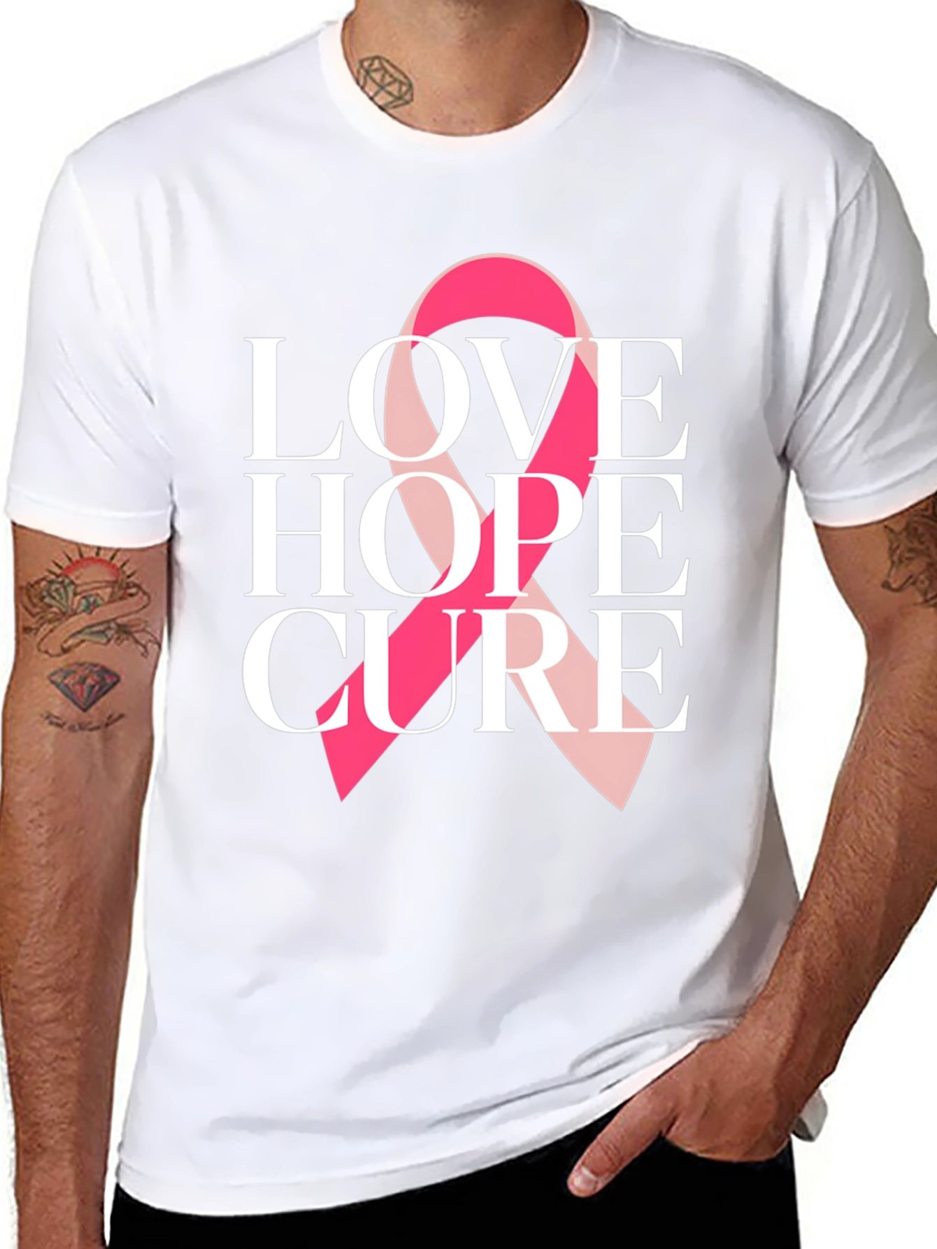 Love Hope Cure Breast Cancer Awareness T-Shirt