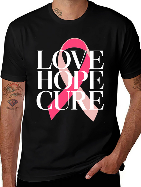 Love Hope Cure Breast Cancer Awareness T-Shirt