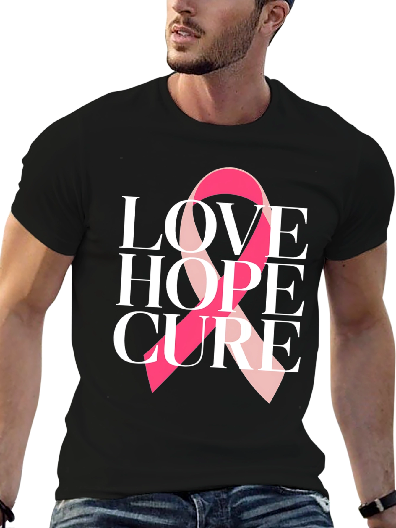 Love Hope Cure Breast Cancer Awareness T-Shirt
