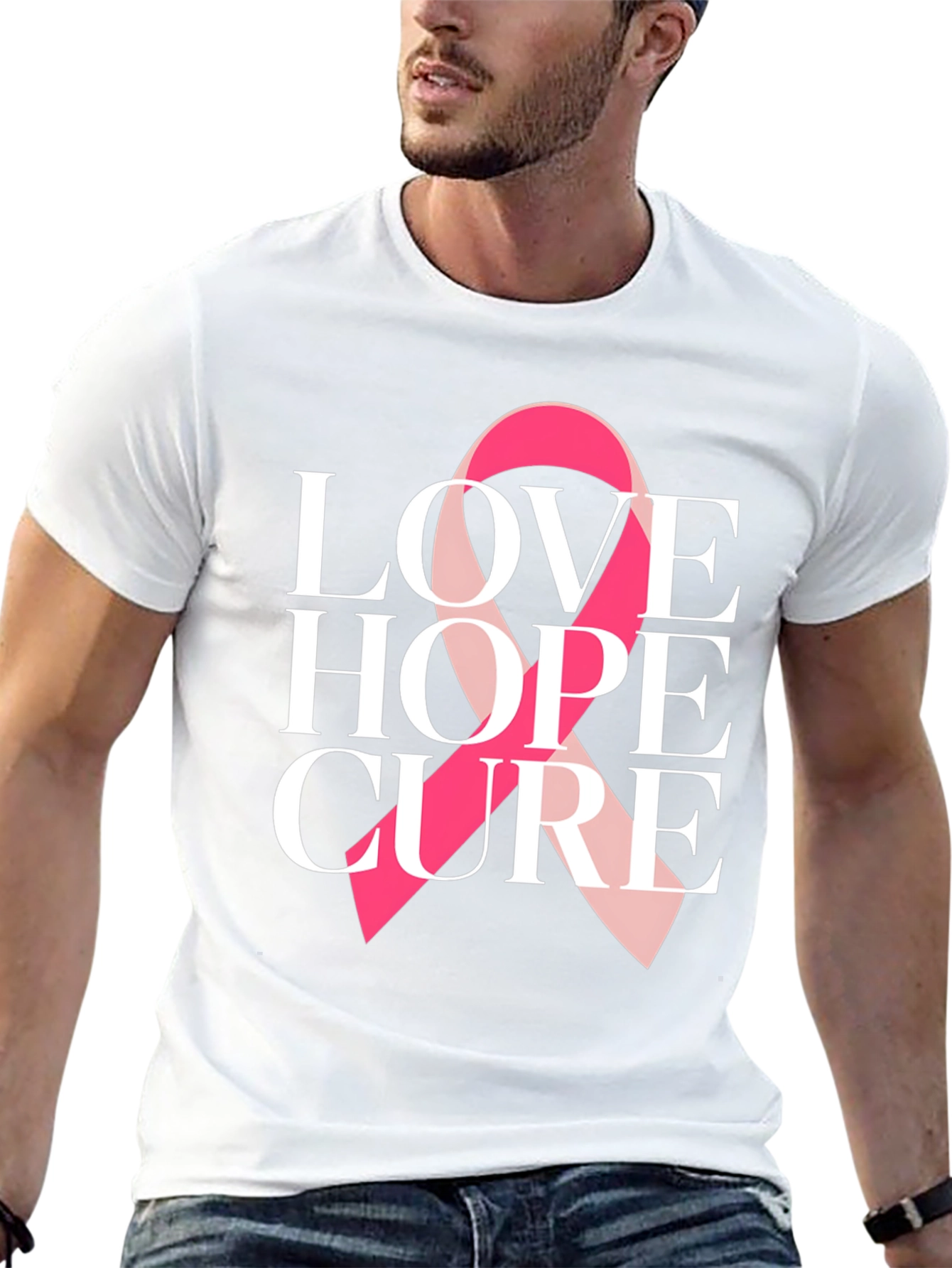 Love Hope Cure Breast Cancer Awareness T-Shirt