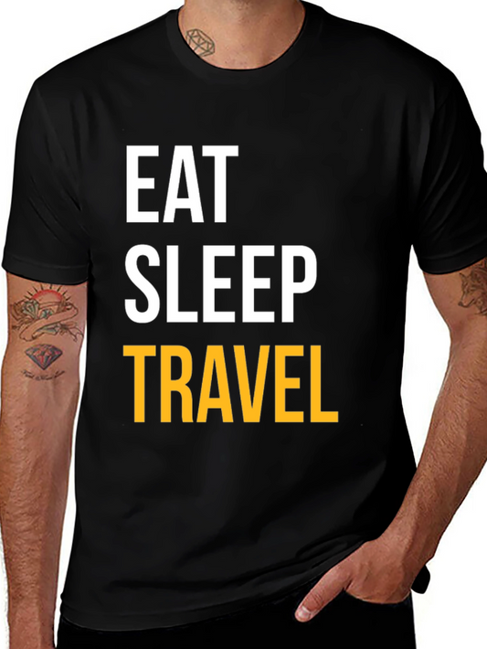 Eat Sleep Travel Black T-Shirt
