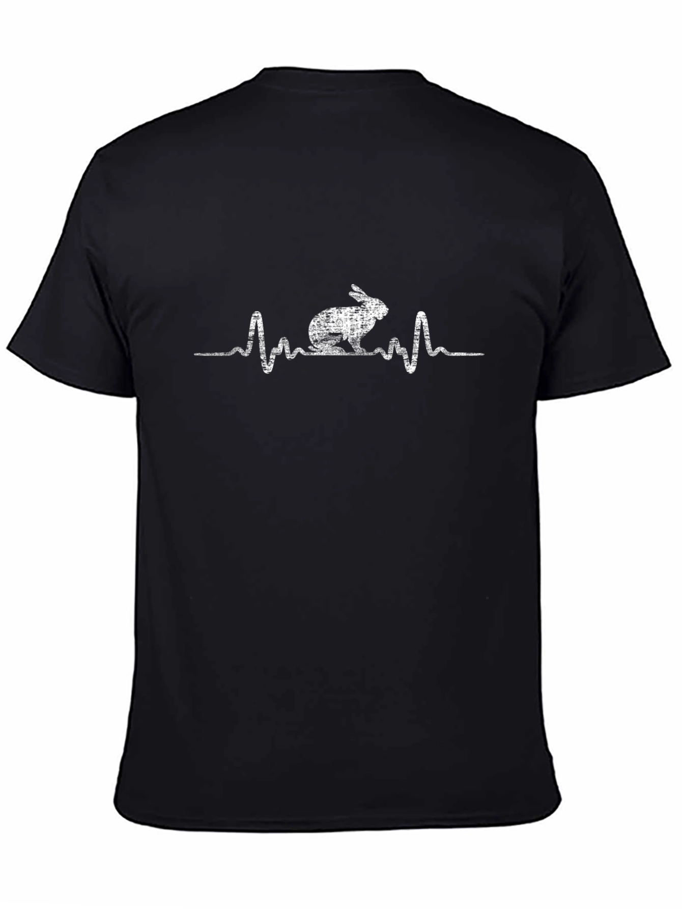 Rabbit Heartbeat Graphic Tee - Black Casual Shirt