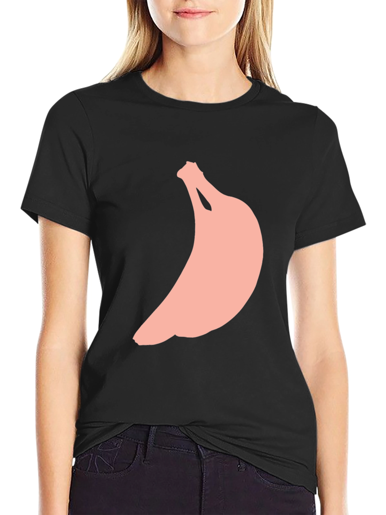 Mens Black T-Shirt with Banana Graphic