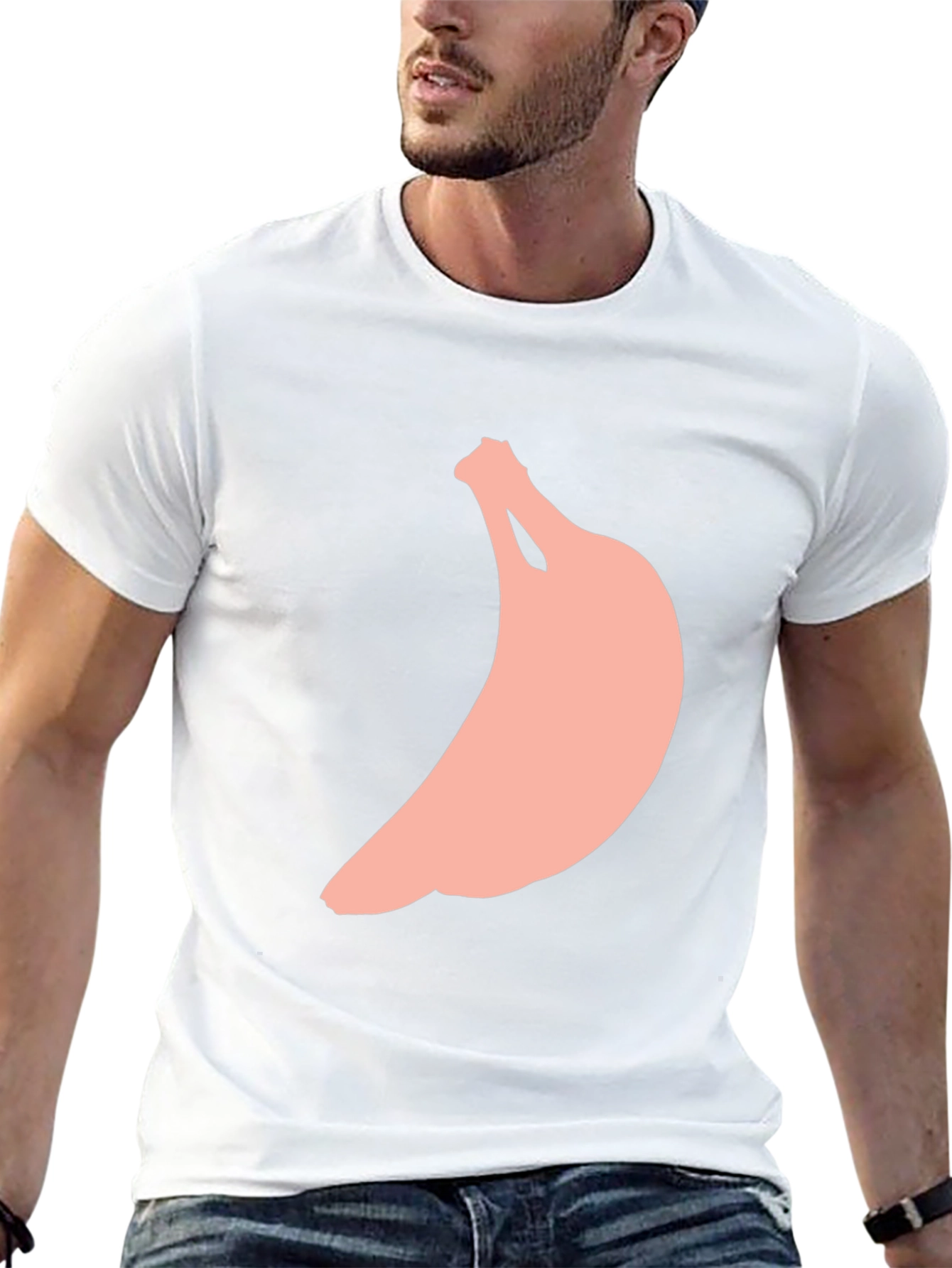 Mens Black T-Shirt with Banana Graphic