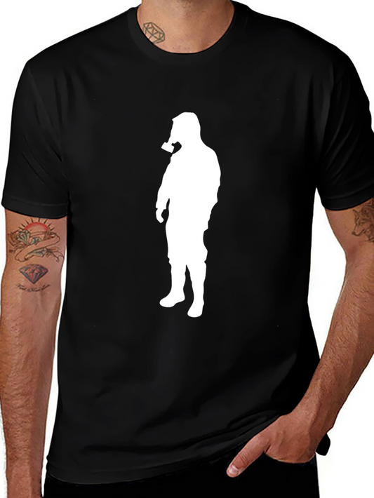 Gas Mask Silhouette Graphic Tee - Black
