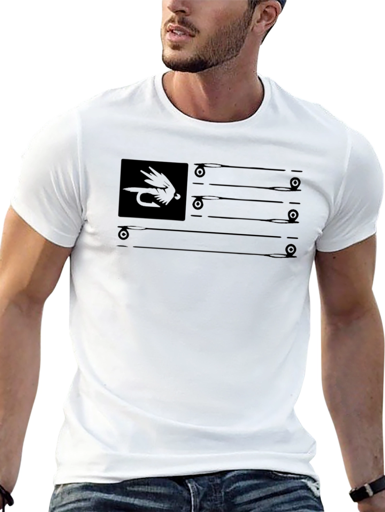 Fly Fishing American Flag T-Shirt