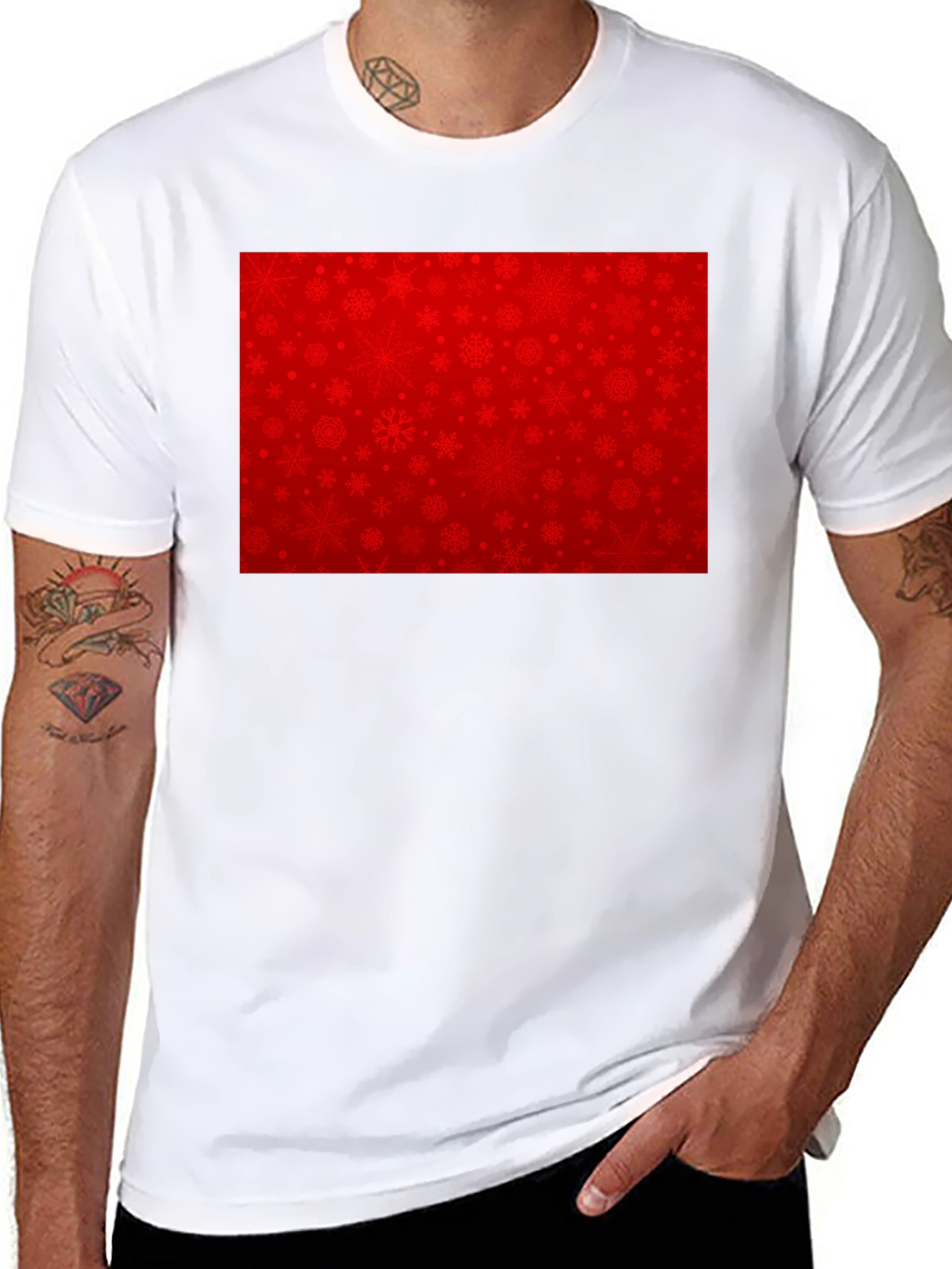 Festive Snowflake Pattern T-Shirt - Holiday Style