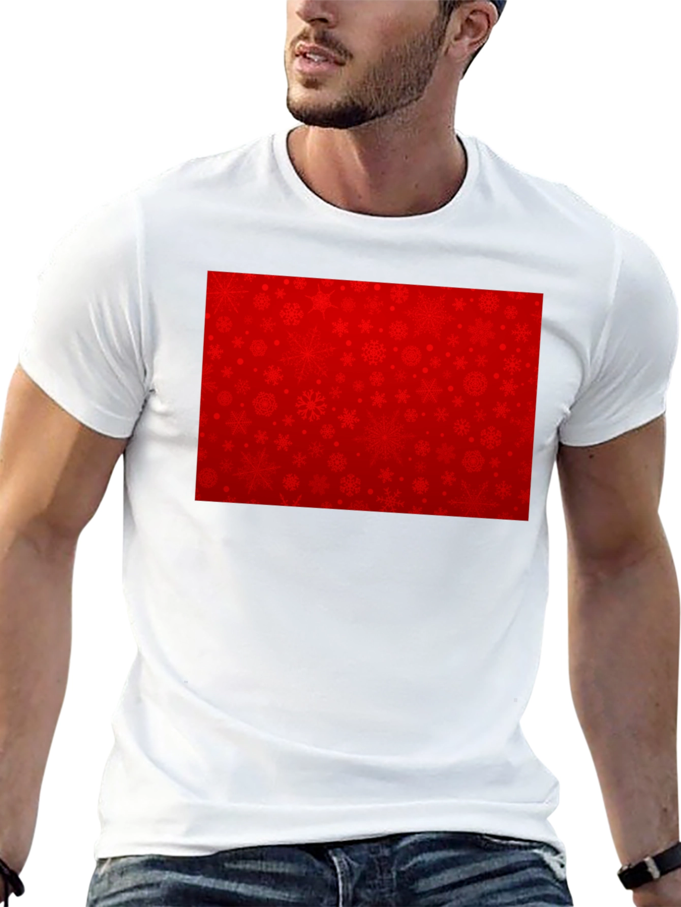 Festive Snowflake Pattern T-Shirt - Holiday Style