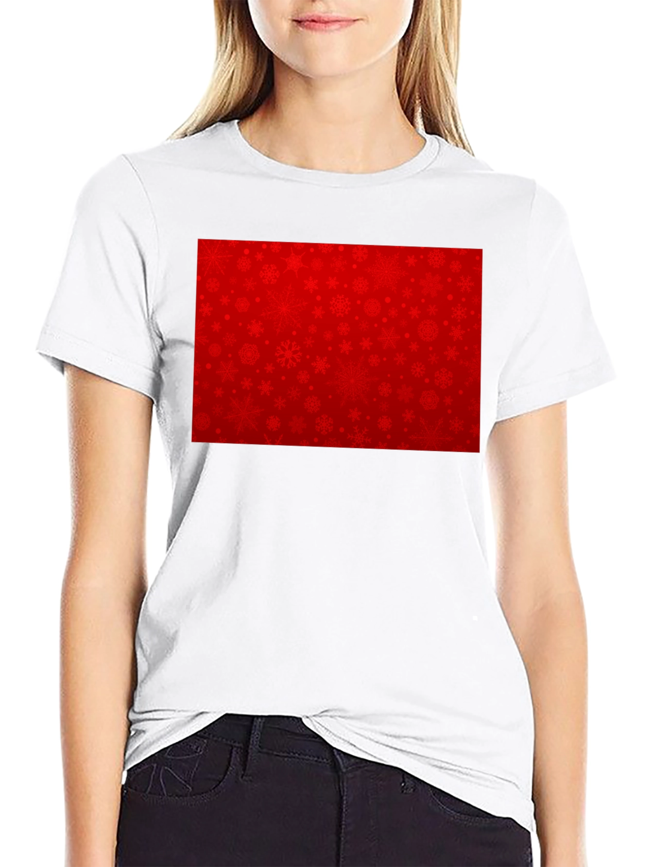 Festive Snowflake Pattern T-Shirt - Holiday Style