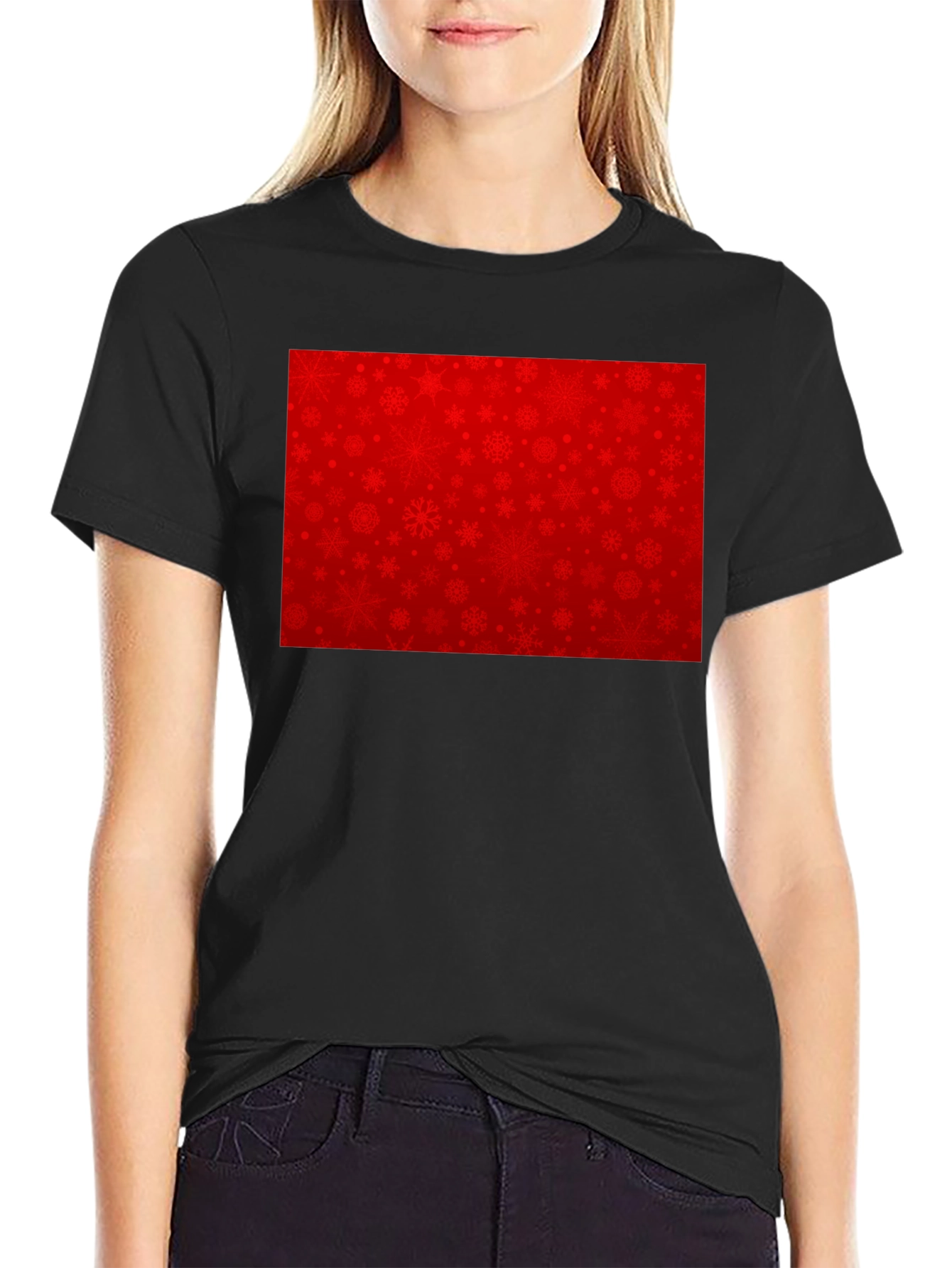 Festive Snowflake Pattern T-Shirt - Holiday Style